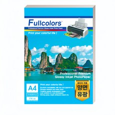 Fullcolors 全彩 雷射專用雙面列印亮面相片紙, A4, 100張