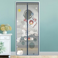 半島良品 魔術膠靜音磁吸防蚊門簾, 加寬 太空人