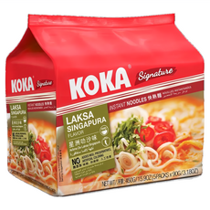KOKA 可口經典新加坡 叻沙風味湯麵 90g, 5包