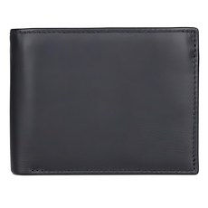 頭層牛皮7卡位翻頁式短夾男夾 黑色, 12.5 x 10 x 2.5cm