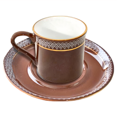 咖啡杯 附帶碟子, 赤釉, 1組