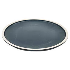 Homely Zakka 莫蘭迪啞光磨砂陶瓷餐盤碗餐具 小圓平盤, 莫蘭迪藍, 21 x 2.5cm, 1個