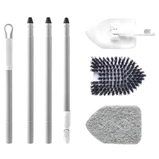 雙刷頭三角清潔刷 Set 伸縮桿90~180cm PP金屬桿 刷桿長123cm 刷頭15x10cm, 單色, 1組