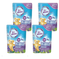 熊寶貝 柔軟護衣精 舒恬薰衣草 補充包 含100%天然植萃油 72小時持久香, 1.84L, 4包