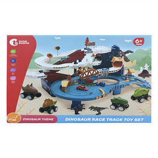 cute stone 盟石 交通世界恐龍公園電動軌道 極速彎道組, 6+ Dinosaur Race Track Toy Set 恐龍主題, 35 x 29 x 16cm, 混合顏色, 1盒