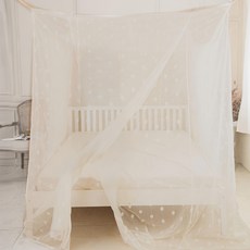 C.G.&C. S.M.C. 凱蕾絲帝 大空間專用7尺房間耐用針織蚊帳 台灣製造, 米白色, 210 x 180 x 180cm