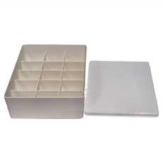 懶角落 15格內衣收納盒 白色, 22 x 29 x 9cm, 1個