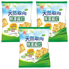 義美 天然取向 蘇打餅乾 鮮蔥, 225g, 3包
