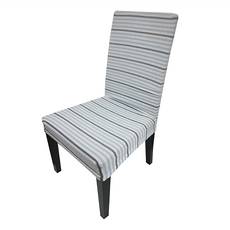 J&N 雅致條紋餐椅套, 60%聚酯纖維 5%彈性纖維 35%棉, 藍色, 1個