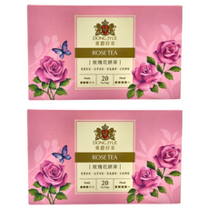 DONG JYUE 東爵好茶 玫瑰花妍茶 1.8g 無咖啡因, 20包, 2盒