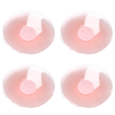 隱形防水胸貼 Set 4個 親膚矽膠材質 1組入 重複使用 超薄防凸點, 6.5cm, 圓型