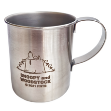 SNOOPY 史努比 不鏽鋼杯 7.6 x 8.9cm, SNOOPY 銀色, 300ml, 1個