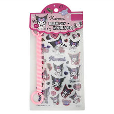 KUROMI 酷洛米 DIY咕卡彈力卡夾 10.5 x 6.5cm 彈力夾11cm, 酷洛米 透明色 + 粉色, 1個