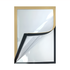 E.dot A4 磁吸雙層文件資料公告展示貼，尺寸23.8x32.5cm，PVC軟磁材質，金銀二色, 金色, 1個