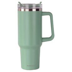 FOREVER 不鏽鋼隨行保冷把手冰霸杯/隨行杯, 綠色, 1.2L, 1個