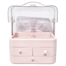 化妝品收納箱, ABS塑料, 一般款/加大款, 櫻花粉, 1個