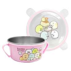 Sumikkogurashi 角落生物 不銹鋼雙耳隔熱餐碗, 粉色, 1個
