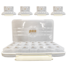 7日分裝藥盒, 23x13x3cm, PP材質, 綠色透明咖啡色, 21格/28格, 5個