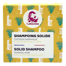 Lamazuna 白綠洗髮皂，一般髮質，固體洗髮皂，含白綠泥, 70ml, 1盒