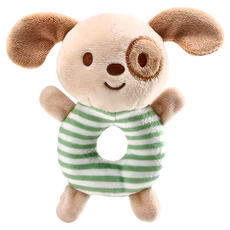 OceanBaby 嬰兒安撫手搖玩具 黑眼狗狗 寶寶手搖鈴 嬰幼兒玩具, 1個