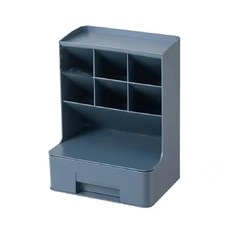 FAmILyLIFE 生活 多功能抽屜式筆筒化妝品收納盒, 深湛藍色, 2個