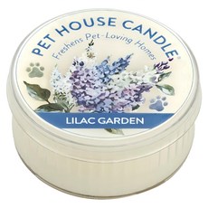 PET HOUSE 室內除臭寵物香氛蠟燭 紫丁香花園, 無添加色素 石蠟 石油, 連續使用時間長達12小時, 60g, 1罐