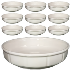 TATUNG 大同磁器 羹皿 - 台灣製優質磁器餐盤, 單色, 9吋, 10個