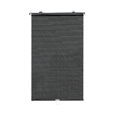 自動伸縮遮陽簾 家用車用 無需安裝 遮陽防曬 PVC材質 面寬56cm, 125 x 58cm, 黑色網點