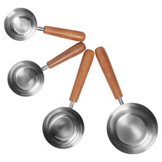 danica STUDIO Heirloom 木柄量杯4件組 霧銀, 1組