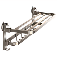 太空鋁吸盤浴室置物架, 金屬灰, 1組