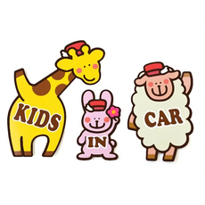 Kikka 日製車用造型磁鐵組 SAFETY MAGNET for CAR, 長頸鹿 多色, 1組