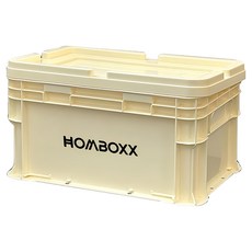 FL生活+ 粗曠風可疊加耐重收納箱 + 上蓋 中型款, 奶油白, 1個