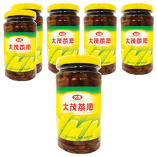 大茂菜心, 獨家鮮脆小黃瓜素材 稀飯、白飯的最佳配菜, 375g, 6罐