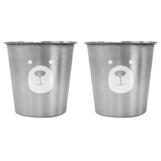 Kitchen-U 幼兒用小熊304不鏽鋼杯 200ml 2入, 2個, 單色