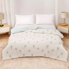 韓式抗菌安撫被 面料 銀離子抗菌科技, 小菊花 白色