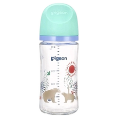 pigeon 貝親 三代母乳實感玻璃奶瓶, 北極熊, 240ml, 1瓶