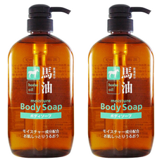 KUMANO 熊野油脂 HO馬油保濕沐浴乳, 600ml, 2瓶