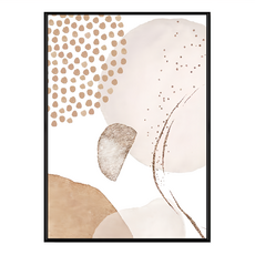 幾何 象牙白II 桑牙白III PS環保樹脂框+松木內框, 50 x 70cm, 黑色