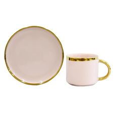 Royal Duke 芙蕾環金咖啡杯碟盤組, 粉金, 1組