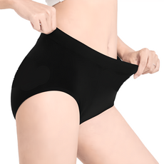 GIAT 吉亞特 女款 科技涼感全鋅石墨烯彈力內褲 中腰款 03135, 經典黑