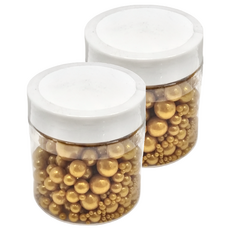 茂順食品 可食用裝飾糖果 大小混合 金色, 85g, 2罐
