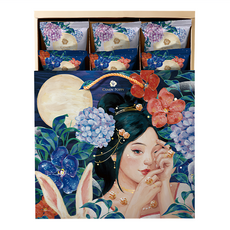 CANDY POPPY 嫦娥花月禮盒 蜂蜜柚子風味 3包 + 金沙鹹蛋 3包 + 黑金巧克力 3包 + 經典焦糖 3包, 1盒, 240g