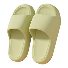 超厚造型踩屎感拚色EVA軟底防滑耐磨拖 杏色, 40~41