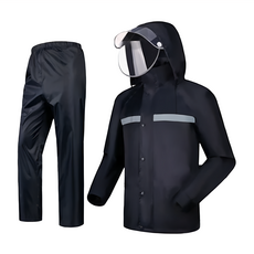 加強版兩件式雨衣 XL 黑色