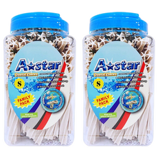 A star 亮白螺旋五星棒, 維持消化道機能，超Q彈材質增加咀嚼次數，按摩牙齦牙床, 薄荷, 1.1kg, 2桶