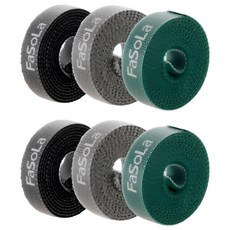 FaSoLa 萬用魔術整理束帶 1.2 x 0.2 x 100cm 21g, 黑色 + 綠色 + 灰色, 6個