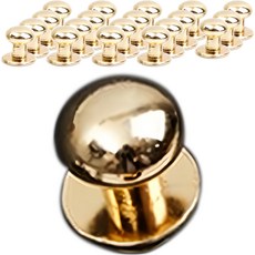 皮革工藝用和尚頭固定扣 8mm, 20個, 金色