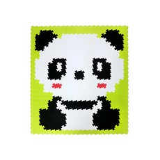 心樂家 EVA 迷你熊貓造型巧拼, 特殊齒邊設計, 7.7 x 7.7 x 1.3cm, 熊貓, 1組