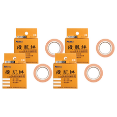 Nitto 日東 不織布透氣膠帶 25mm x 7m 膚色, 4盒, 1入