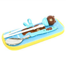 LINE FRIENDS 3D立體學習筷餐具組 熊大, 1組